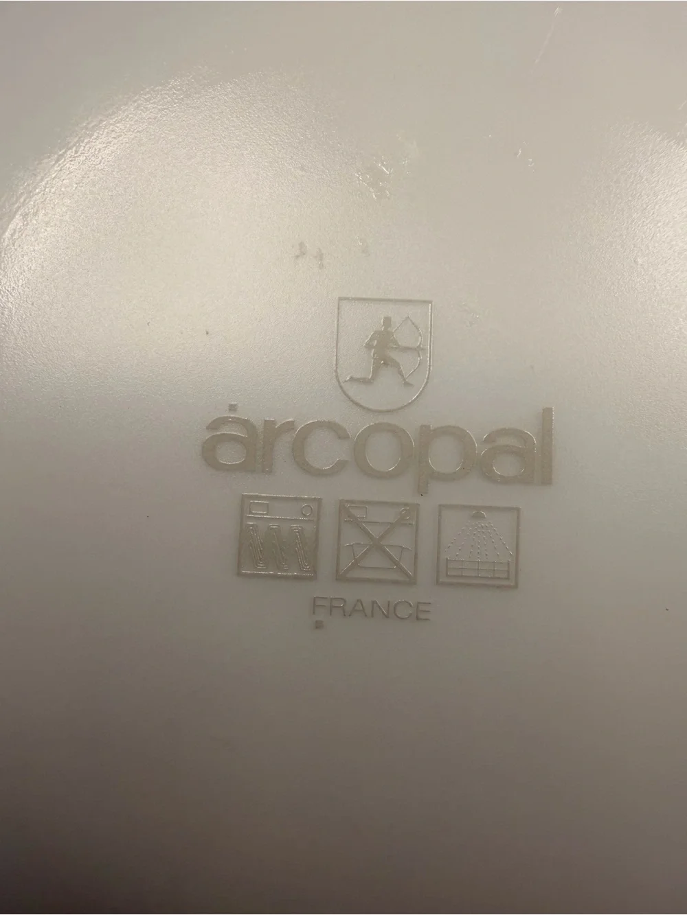 Arcopal France Honorine Milk glass dinnerware set 3 deep and 4 shallow plates